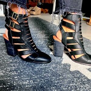 Free People Hayes Strappy Leather Heels